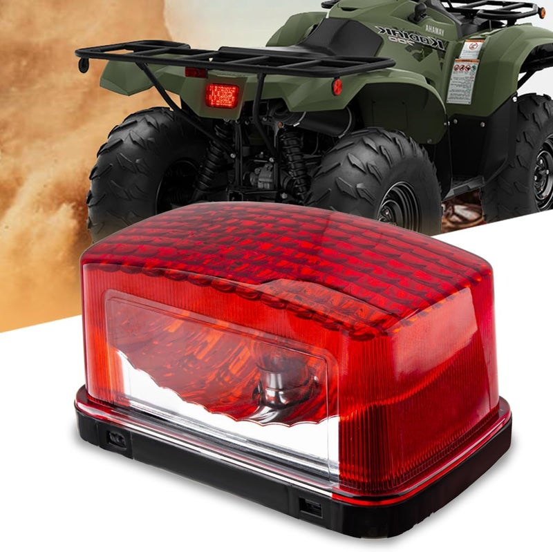 KICRY ATV Brake Tail Light Led Taillight Brake Stop Lights Compatible with Yamaha Grizzly Big Bear Bruin Kodiak Wolverine Rhino Viking 5KM-8472C-10-00 Aftermarket (Bulb w/Plate Light) - Image 1
